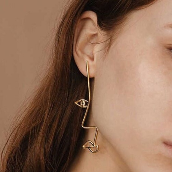 Picasso Abstract Portrait Drop Earrings - Picture 2 of 7